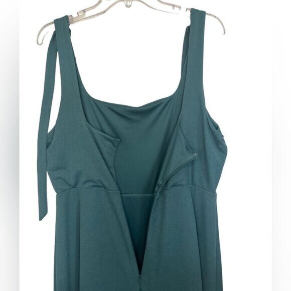 Birdy Grey Crepe Sea Glass Alex Convertible Formal Maxi Gown Slit Dress Size 2XL - Picture 7 of 11